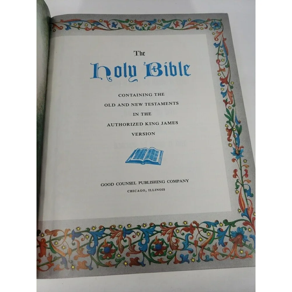 Holy Bible King James Version 1963 KJV Padded Cover VTG Gold Edge Good Council